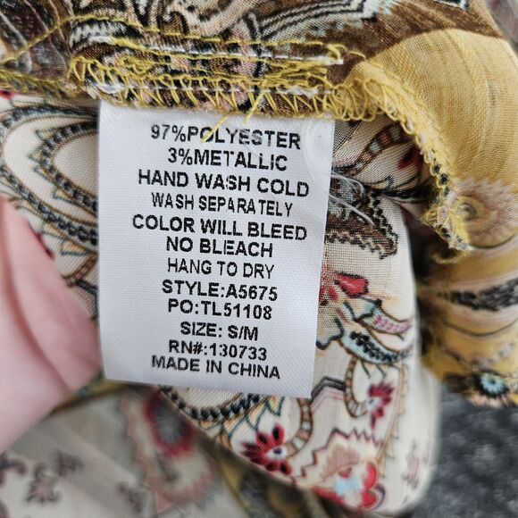 UMGEE Small/Medium Multicolor Boho Metallic Open Front Kimono Duster Topper - Picture 3 of 10